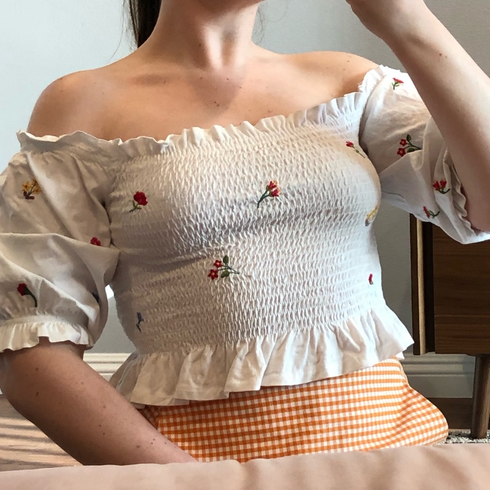 Off the shoulder peasant top